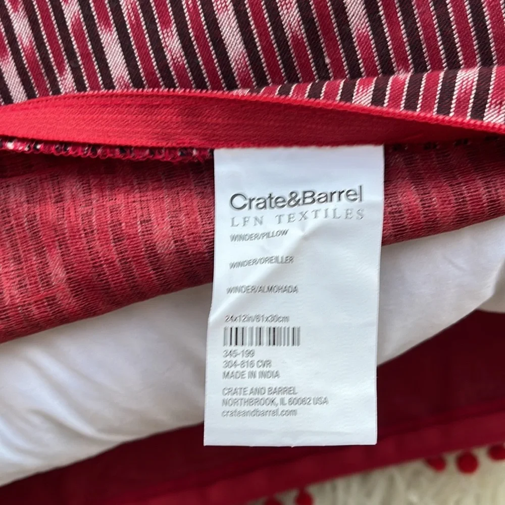 Crate & Barrel Christmas Around the World Lumber Pillow